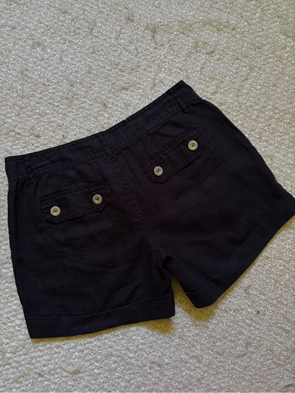 💕GUESS WOMENS SIZE 1 BLACK LINEN SHORTS - Picture 9 of 14